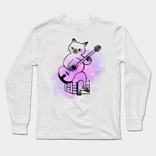 cat the guitarist Long Sleeve T-Shirt by MahmoudHif